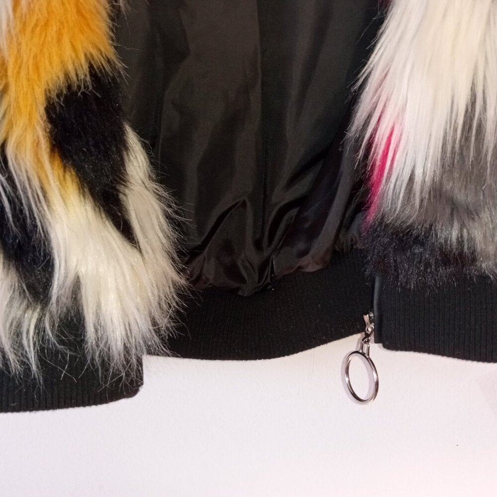 Thread & Supply Multicolor Faux Fur Vest - Pink, Yellow, Black, Gray, White - Picture 9 of 11